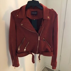 Suede moto jacket